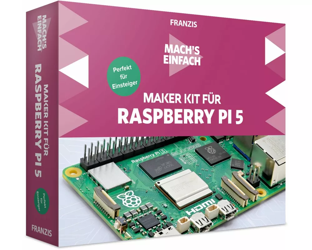 FRANZIS 67219 - Mach's einfach Maker Kit für Raspberry Pi 5 - Perfekt für Einsteiger
