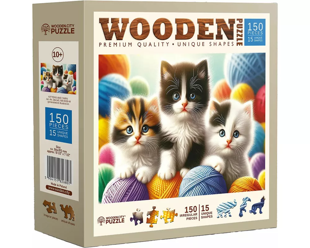 Holzpuzzle M. KITTENS and YARN