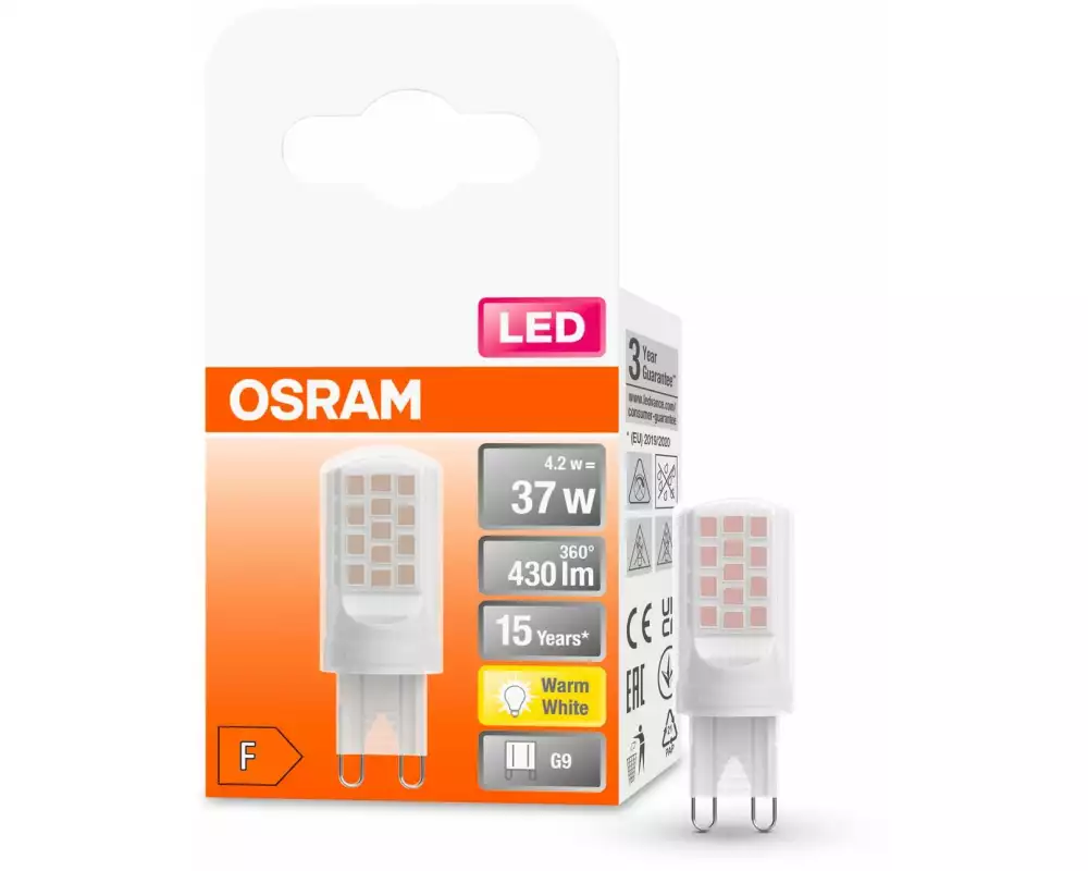 OSRAM Lampe Pin 37, 4.2W, G9, Warmweiss (WW)