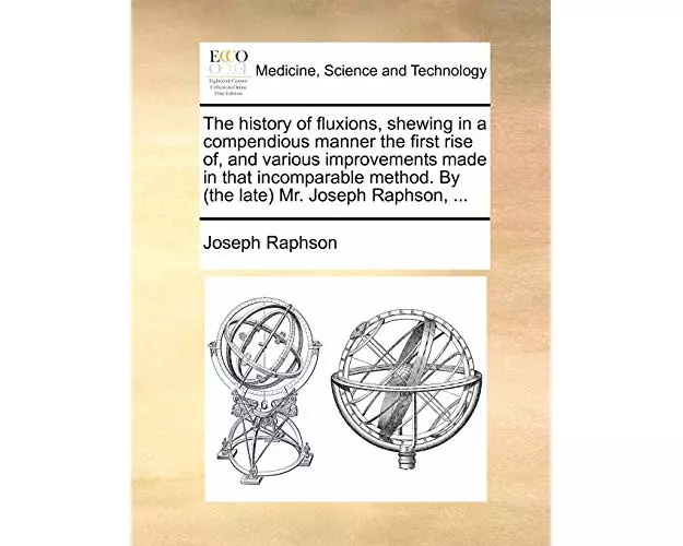 The History of Fluxions, Shewing in a Compendious Manner the First Rise Of, and Various Improvements Made in That Incomparable Method. by (the Late) M