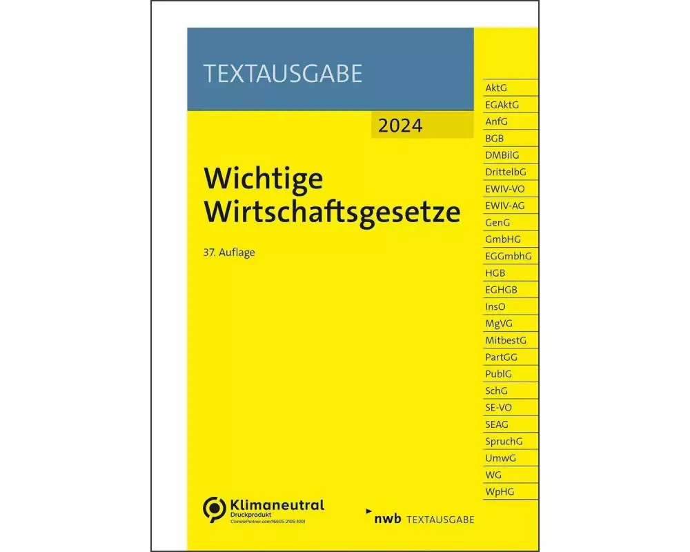 Wichtige Wirtschaftsgesetze