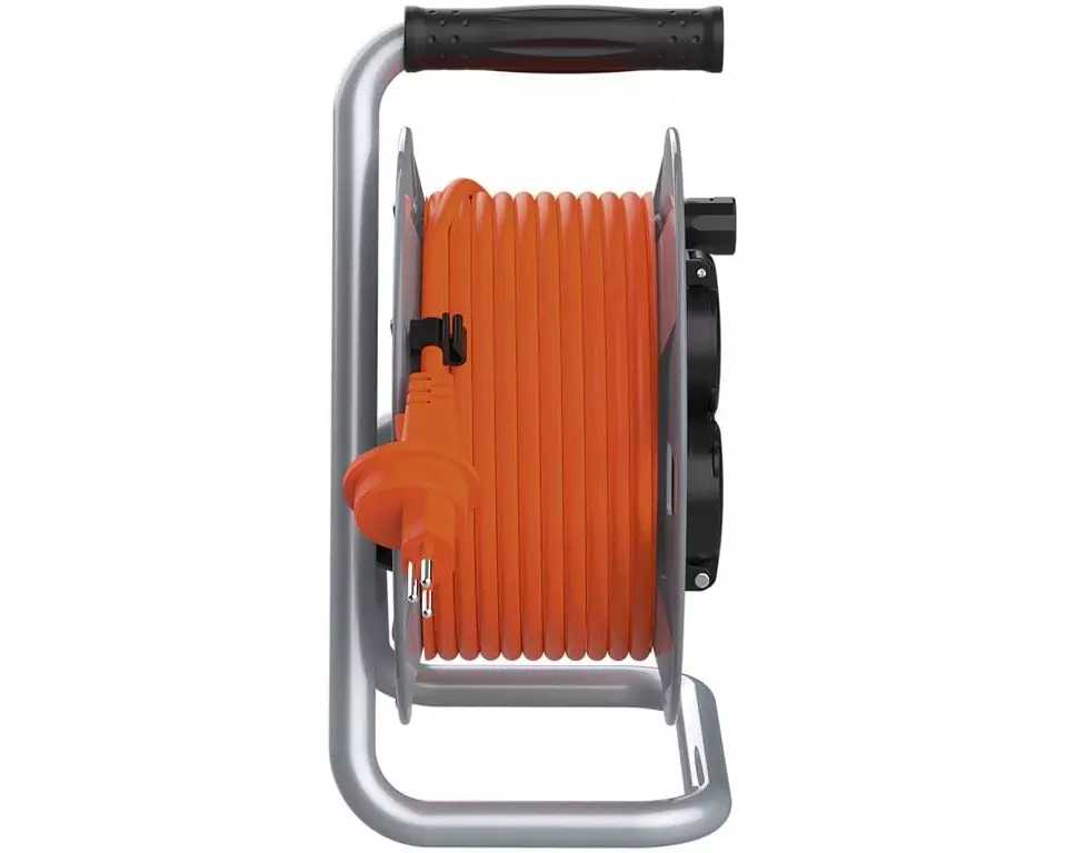 STEFFEN Kabelrolle FLEX PUR Kunststoff 3xT13 IP55 40m Grau Schwarz
