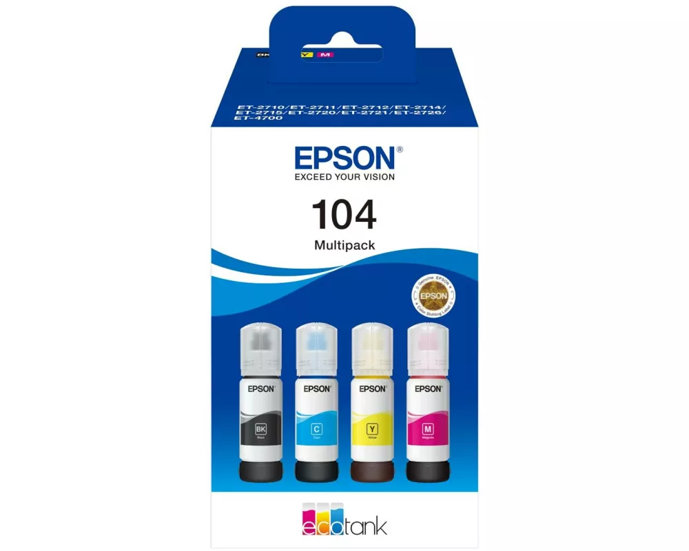 Epson Tinte 104 / C13T00P640 BK, Y, C, M