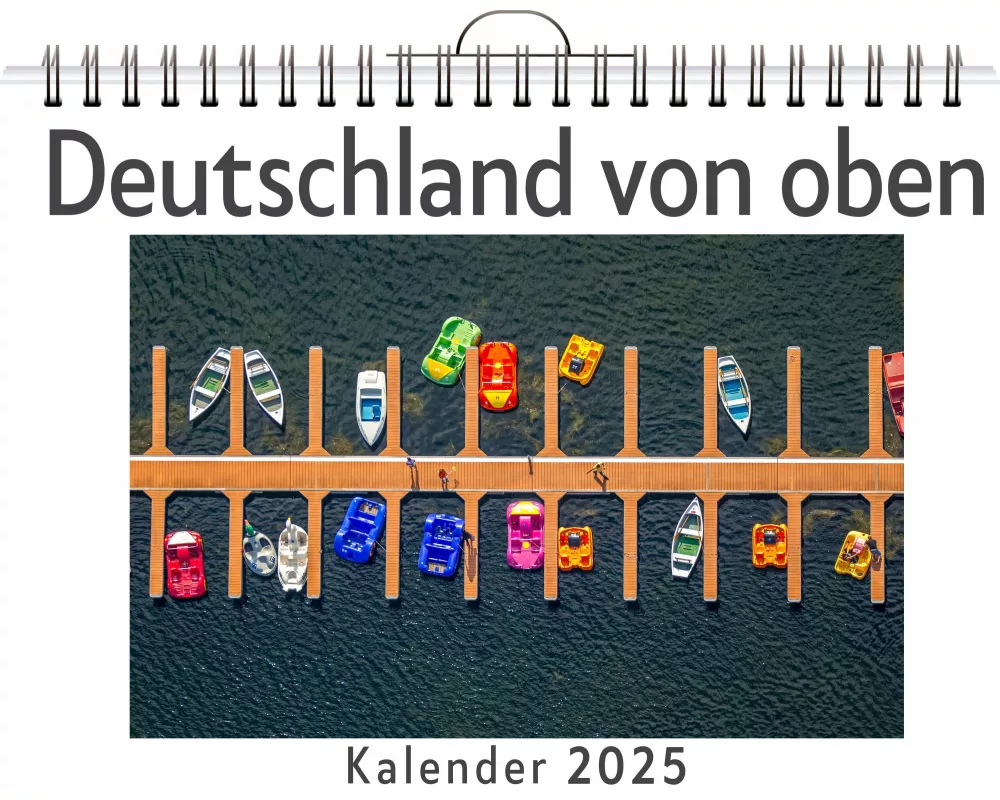 Deutschland von oben - (Wandkalender 2025, Kalender DIN A4 quer, Monatskalender im Querformat mit Kalendarium, das perfekte Geschenk)