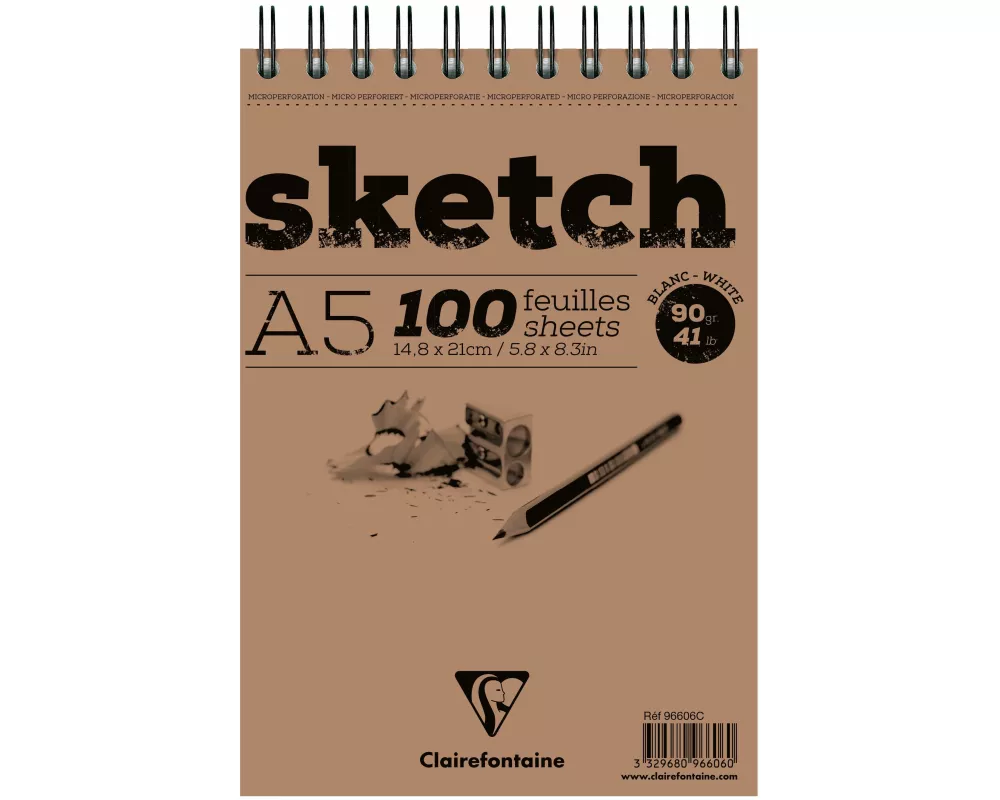 Sketch, Skizzenblock A5, 14,8x22cm, 90g, 100 Blatt