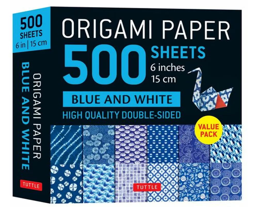 Origami Paper 500 sheets Blue & White 6" (15 cm)