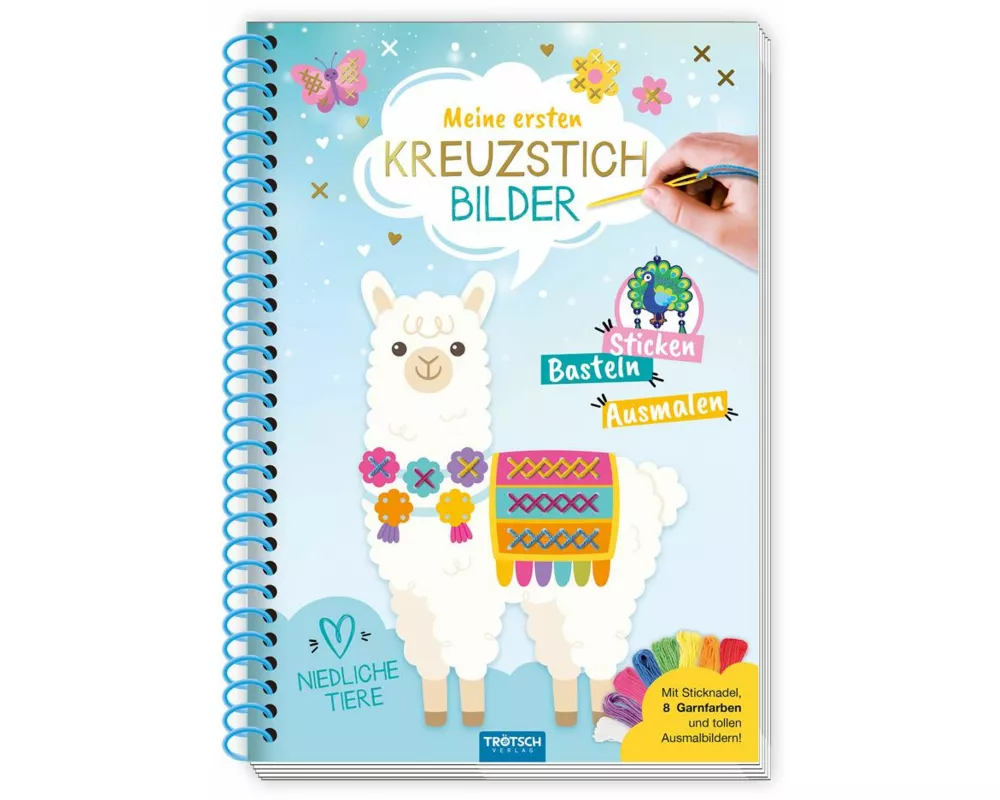 Trötsch Bastelbuch Beschäftigungsbuch Meine ersten Kreuzstichbilder Niedliche Tiere