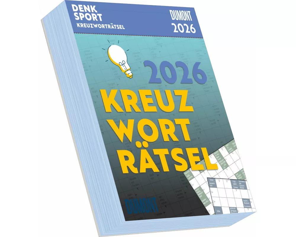 DUMONT - Kreuzworträtsel 2026 – Tagesabreißkalender 12x16 cm – Rätselkalender mit 313 Schwedenrätseln, Ratekalender zum Aufstellen & Aufhängen