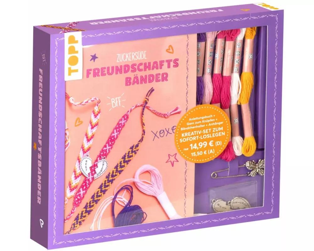 Kreativ-Set Zuckersüße Freundschaftsbänder. Mit Anleitungsbuch und Material