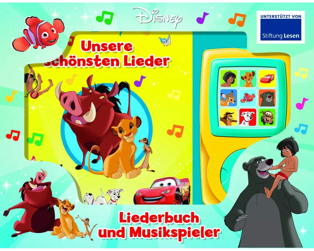 Disney - Unsere schönsten Lieder - Liederbuch und Musikspieler mit 16 beliebten Kinderliedern