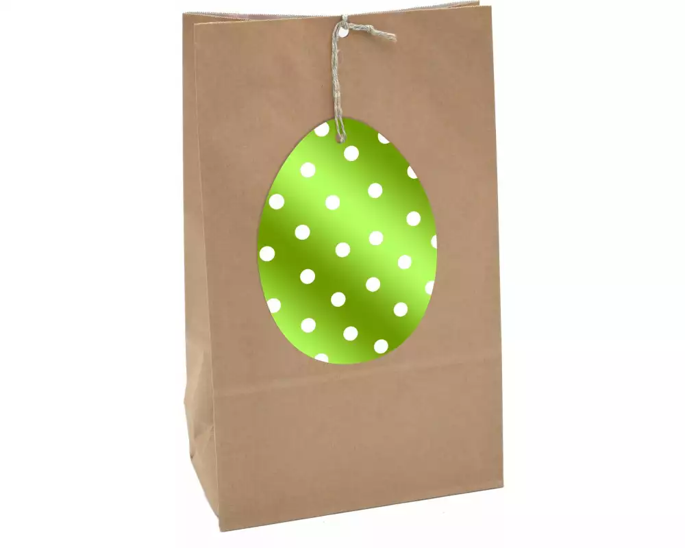 Braun + Company Geschenktasche Ostern 2 Stück, 16 x 26 x 8 cm, Braun/Grün