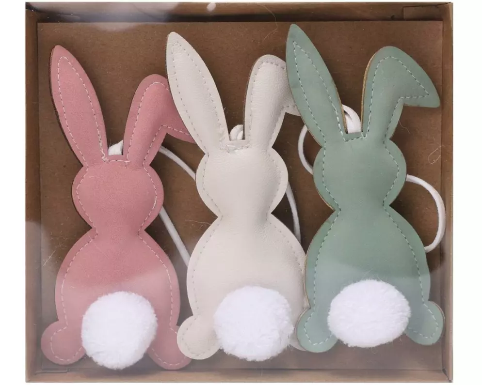 CHALET Aufhänger Kaninchen 3 Stück, Mehrfarbig