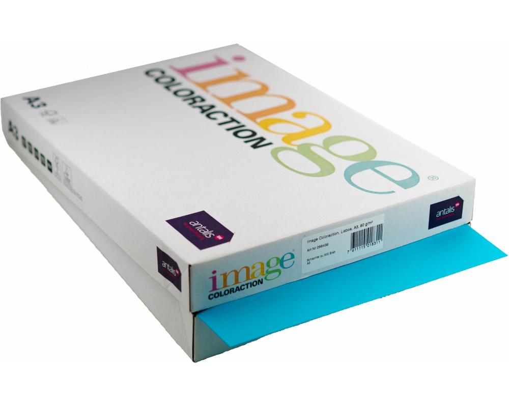 IMAGE COLORACTION Kopierpapier Lisbon A3 266439 80g, königsblau 500 Blatt