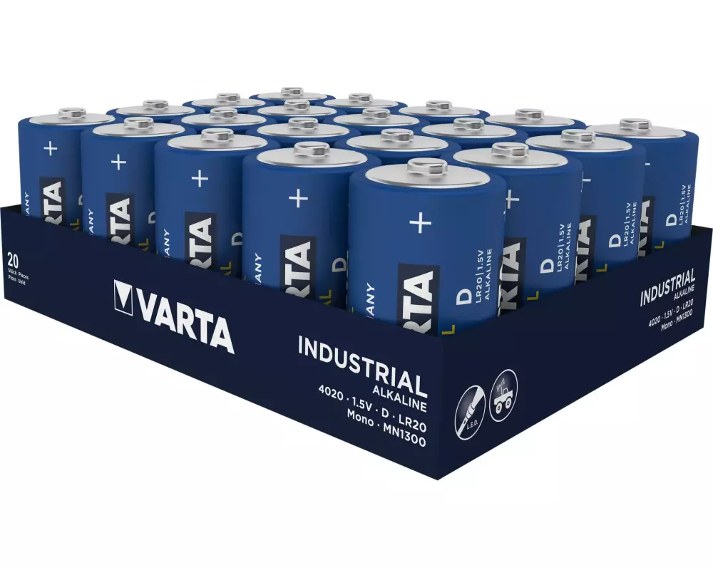 Varta Batterie Industrial D , 20 Stück
