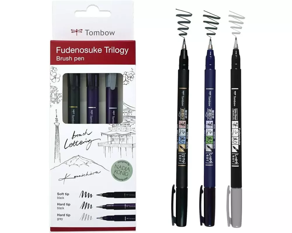 Tombow Fineliner FUDENOSUKE Triology Set 0.3 mm; 0.6 mm,