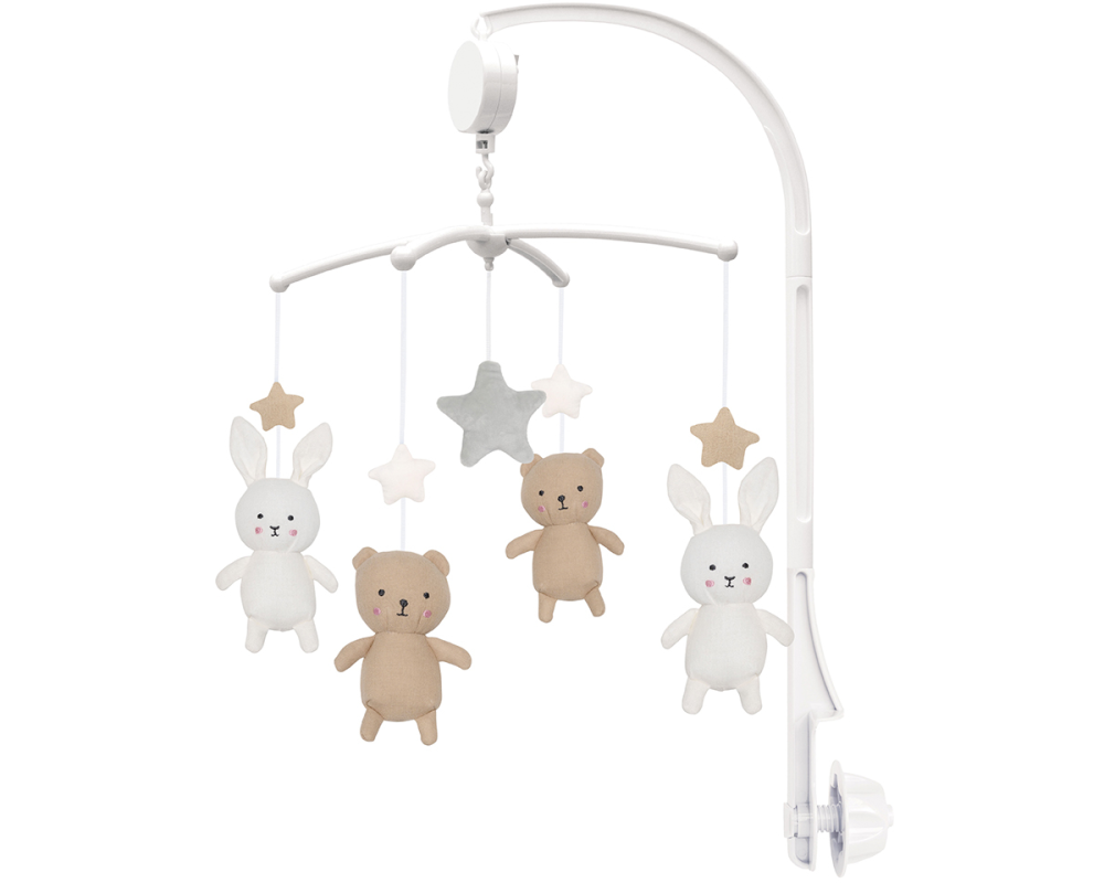 JABADABADO Musikmobile Teddy & Hase K142 braun/weiss
