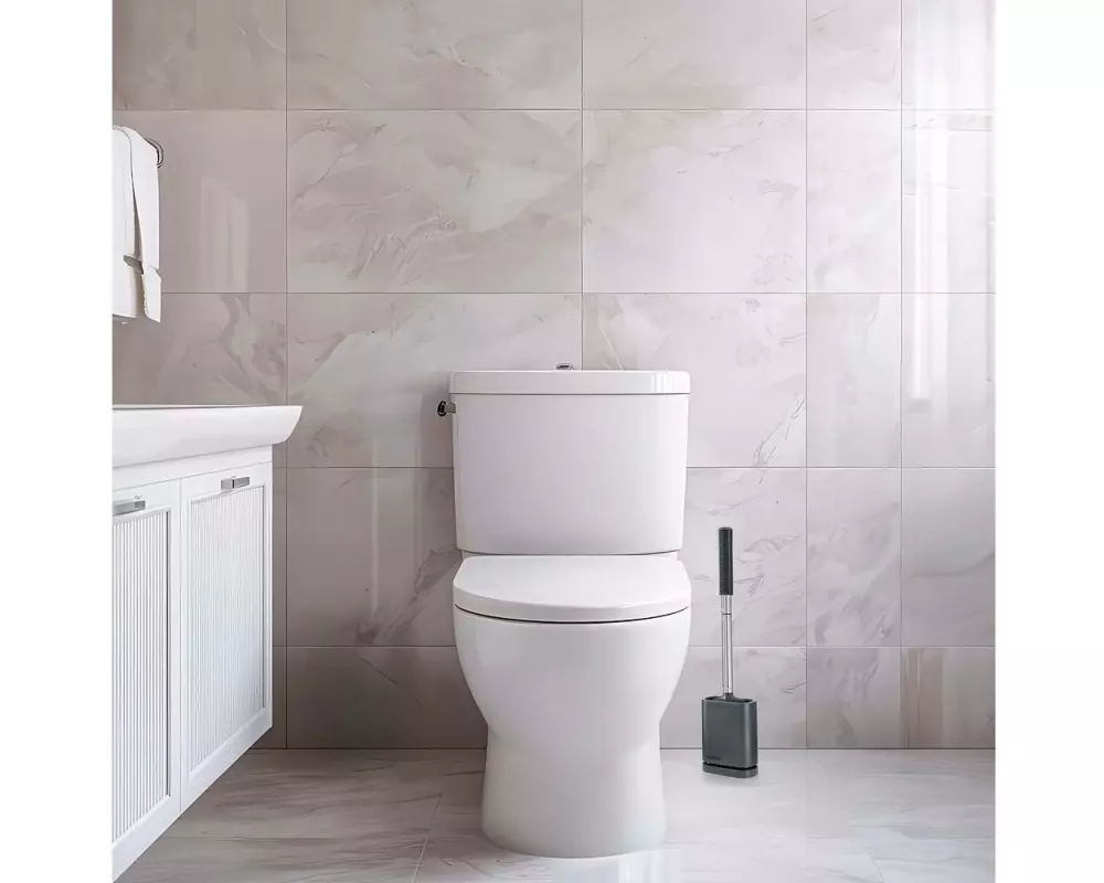 CLEANmaxx Toilettenbürste mit Wandhalterung Grau