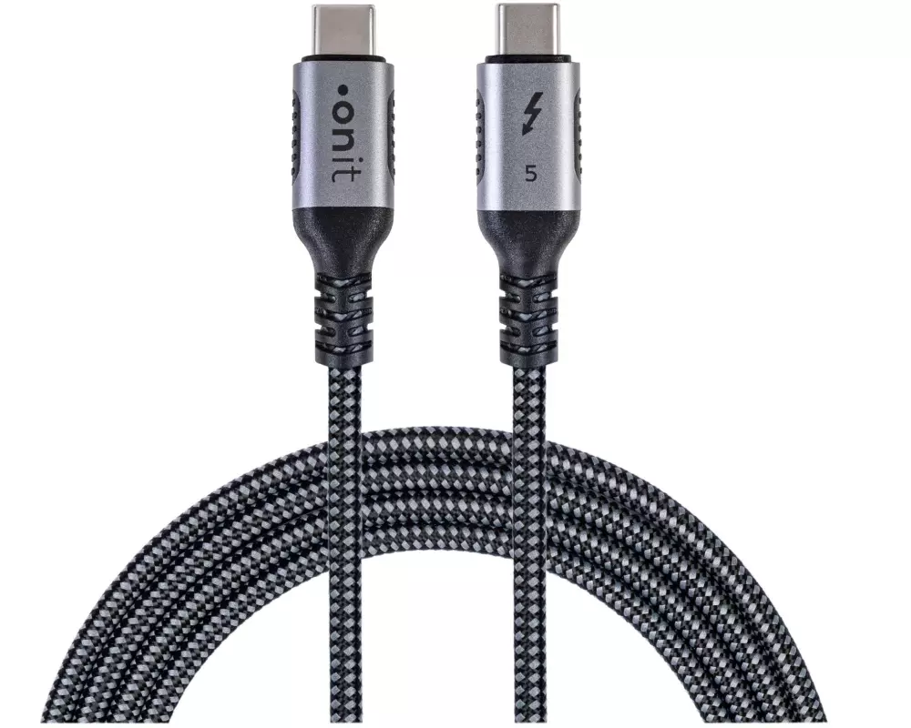 onit Thunderbolt-5-Kabel USB-C - USB-C 0.5 m, Schwarz/Grau