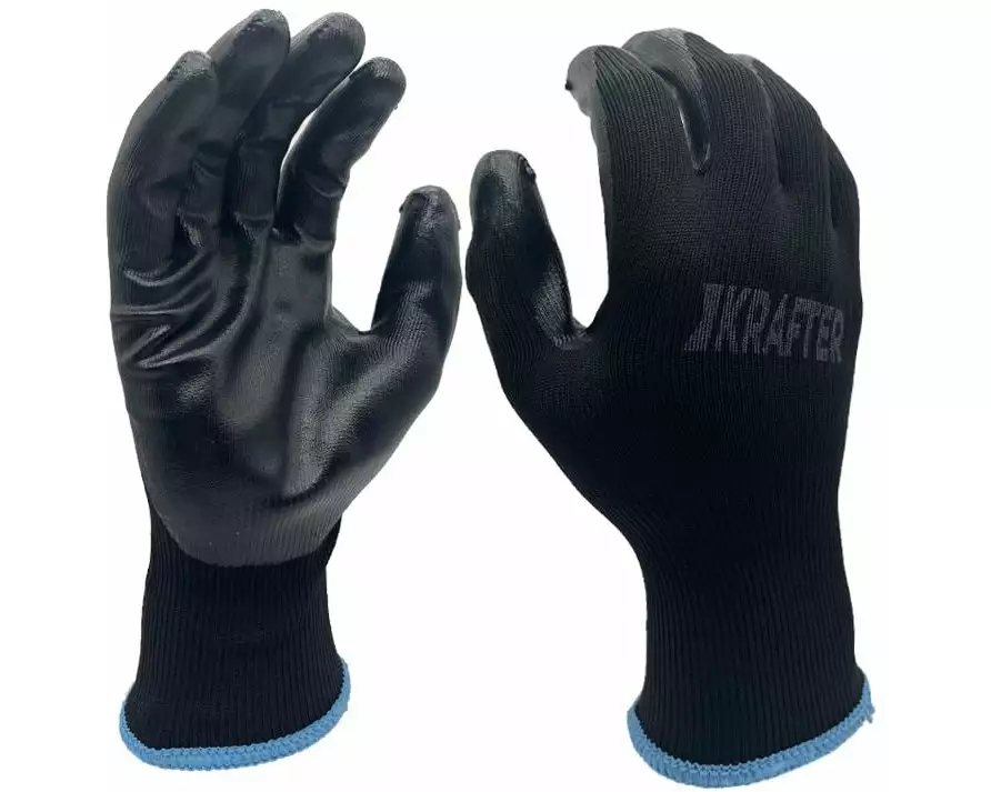 STRUCT Arbeitshandschuh Polyester, L, Schwarz, 10 Paar