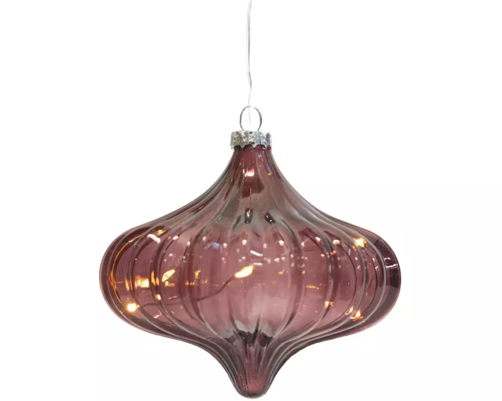 Sirius Weihnachtskugel Dina, 5 LEDs, 10 cm, Bordeaux