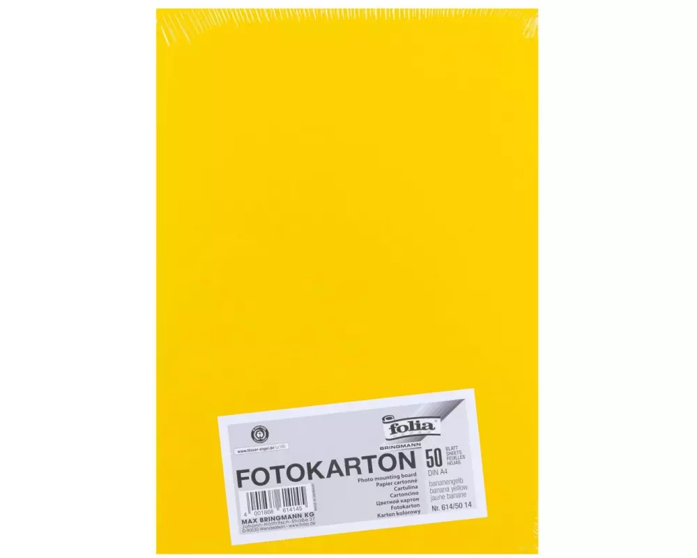 Folia Fotokarton A4, 300 g/m², 50 Blatt, Bananengelb