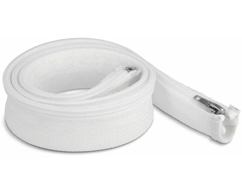 Delock Geflechtschlauch mit Reissverschluss 1 m x 30 mm Weiss