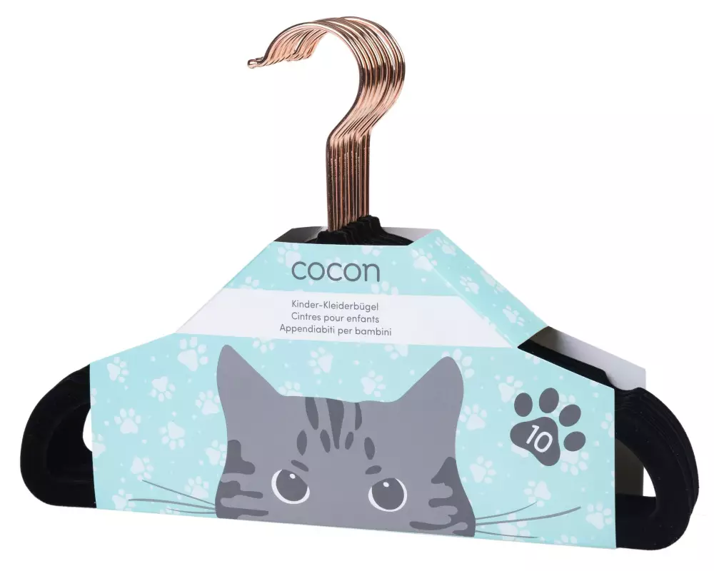 COCON Kinderkleiderbügel 10 Stück, Schwarz