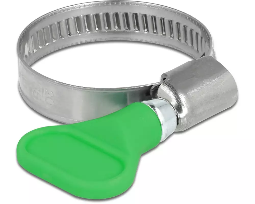 Delock Schlauchschellen-Set Edelstahl 400 SS 20-35 mm, Grün 5 Stück