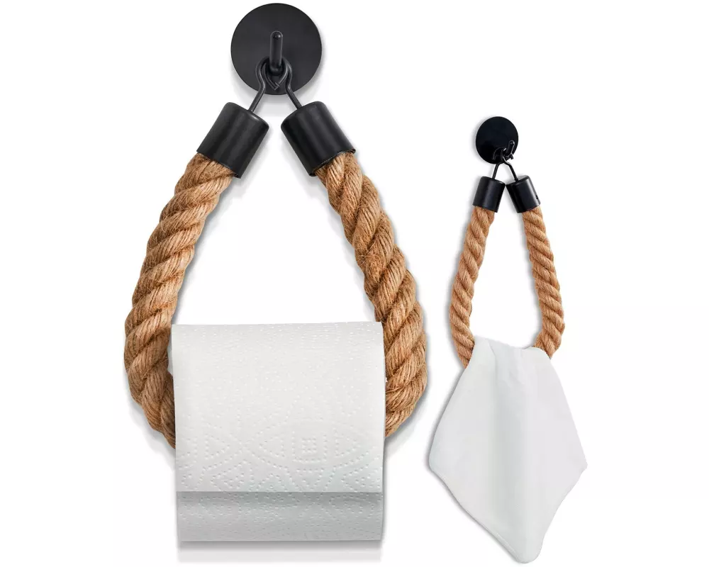 Hennez Toilettenpapierhalter Rope Stick Nature/Schwarz