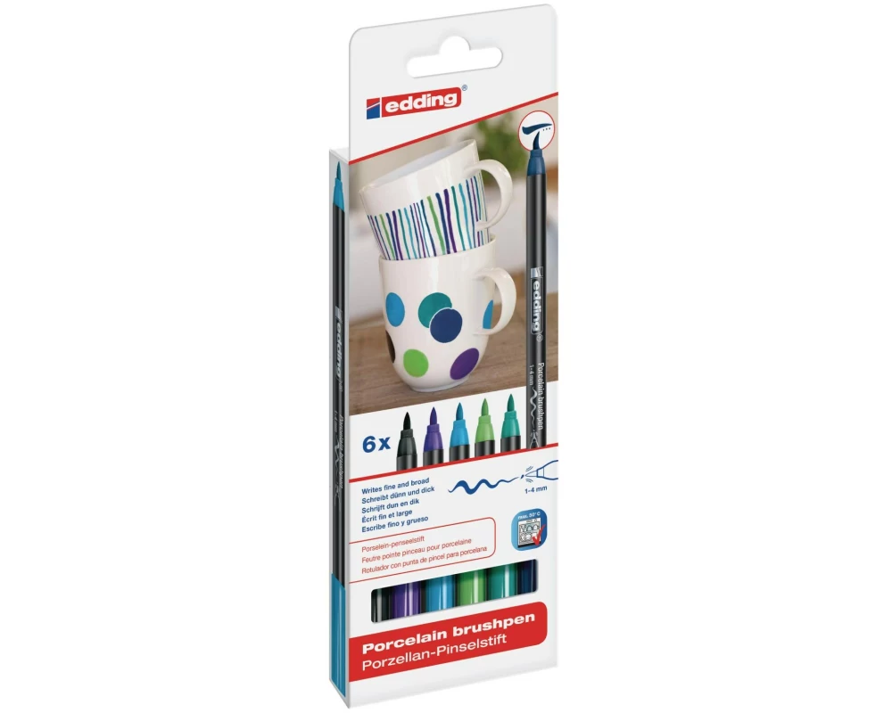 edding Porzellan- und Glasmarker 4200 E6 Cool, 6-er Set