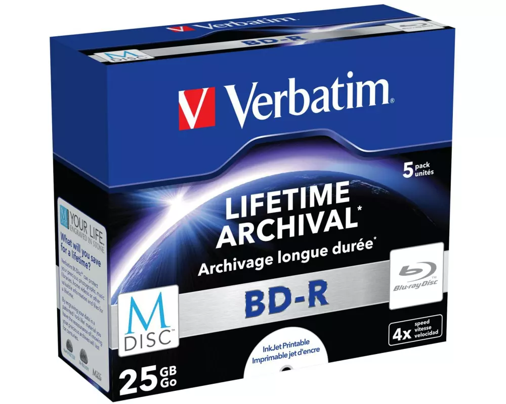 Verbatim BD-R M-Disc 25 GB, Jewelcase (5 Stück)