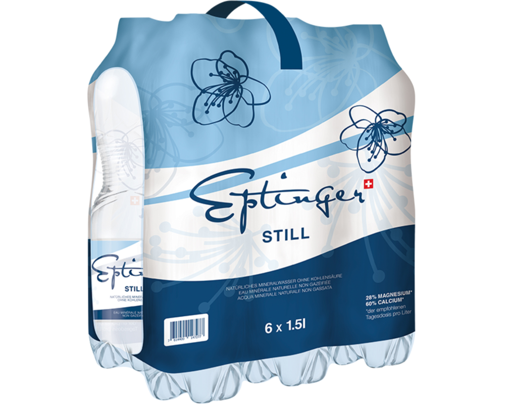 EPTINGER blau, ohne Kohlensäure, Pet 1026 150 cl, 6 Stk.