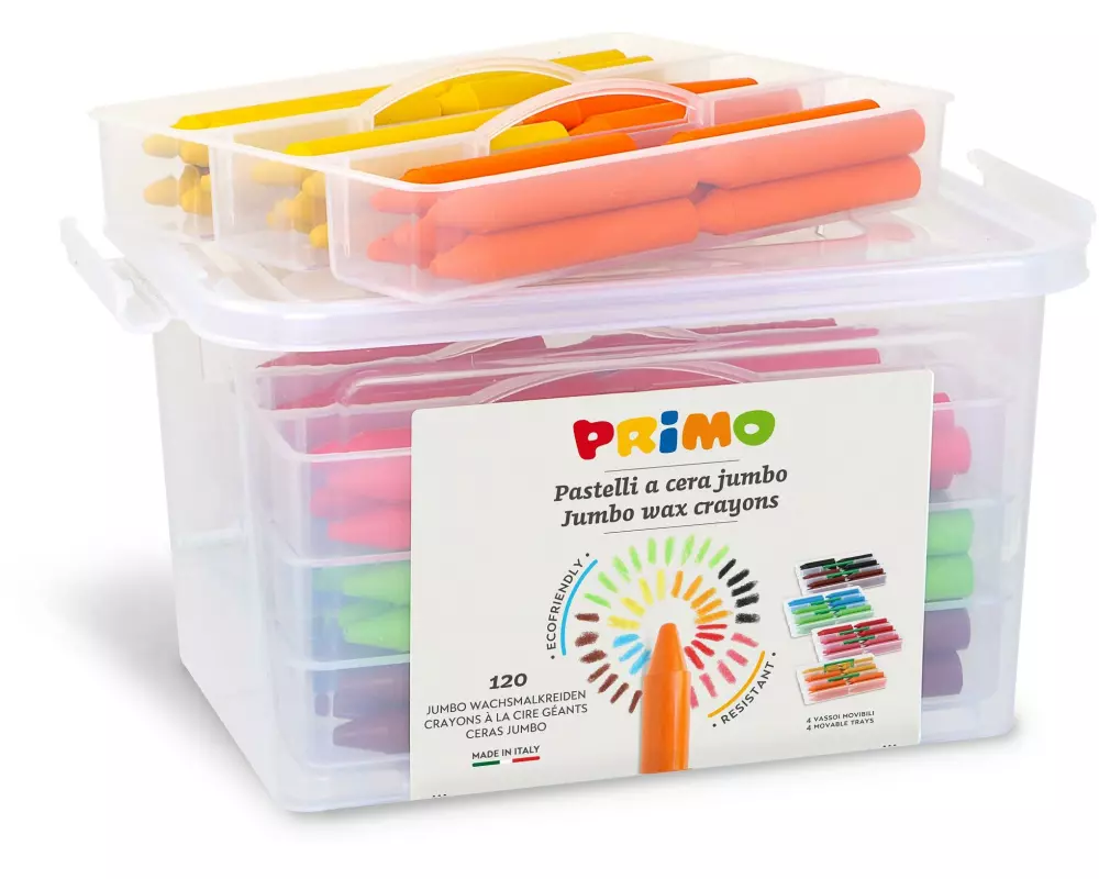 Primo Wachsmalstifte Schulbox Jumbo 120-teilig