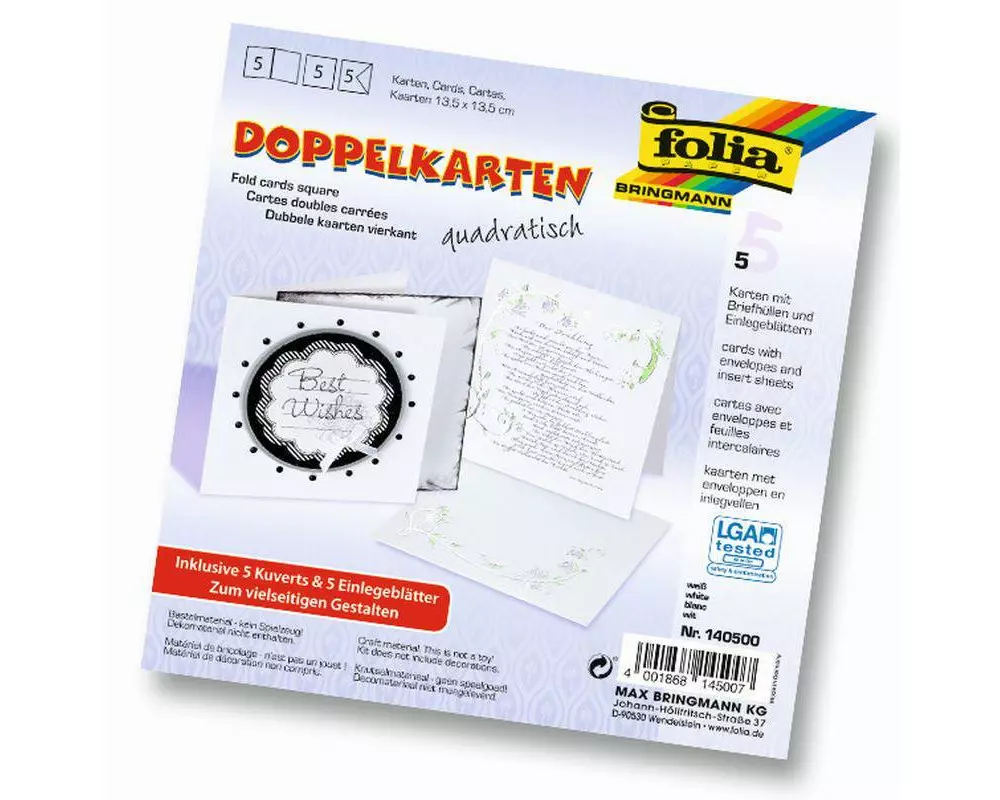 Folia Blankokarte 220 g/m² quadratisch Weiss