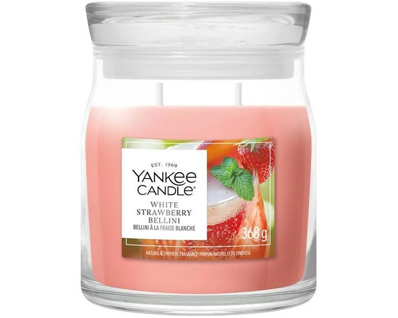 Yankee Candle Signature Duftkerze White Strawberry Bellini Signature Medium Jar