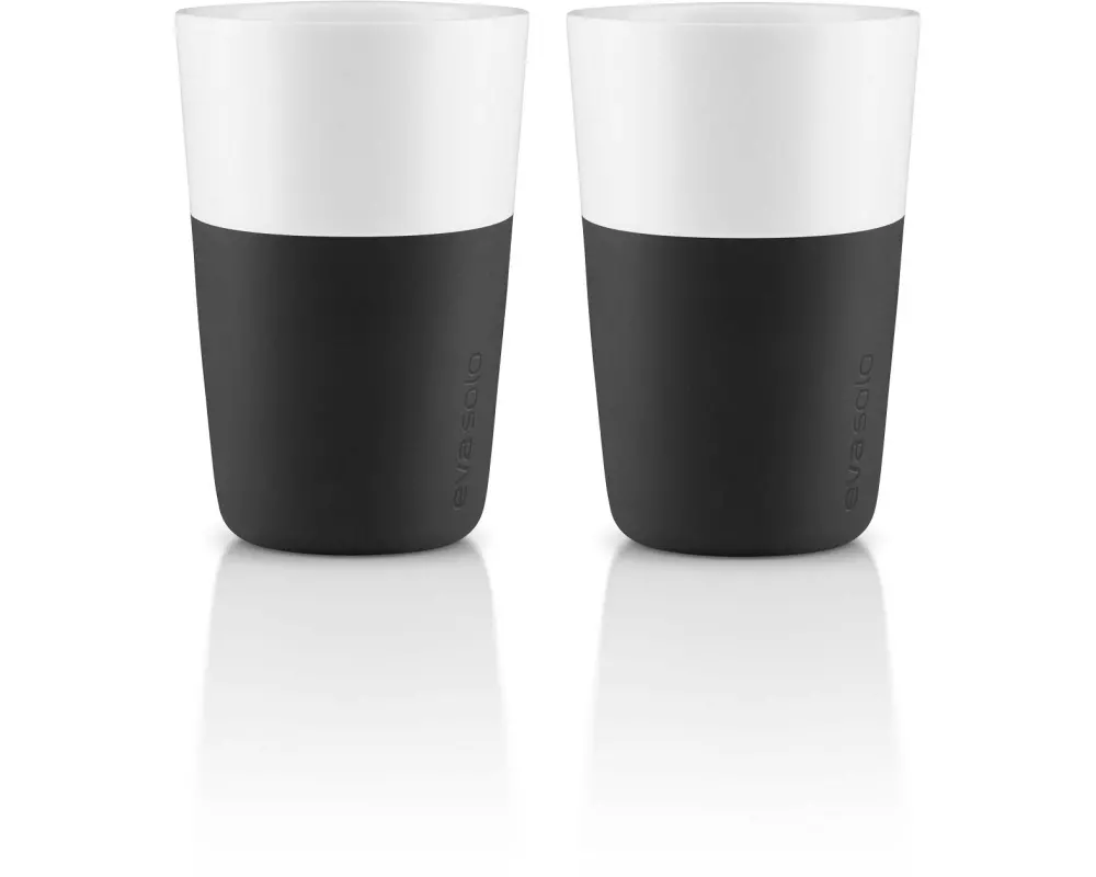 Eva Solo Latte Macchiato Becher 360 ml, 2 Stück, Schwarz/Weiss