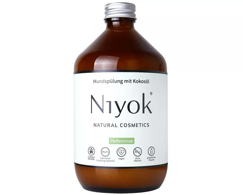 Niyok Mundspülung Kokosöl Pfefferminze 500 ml