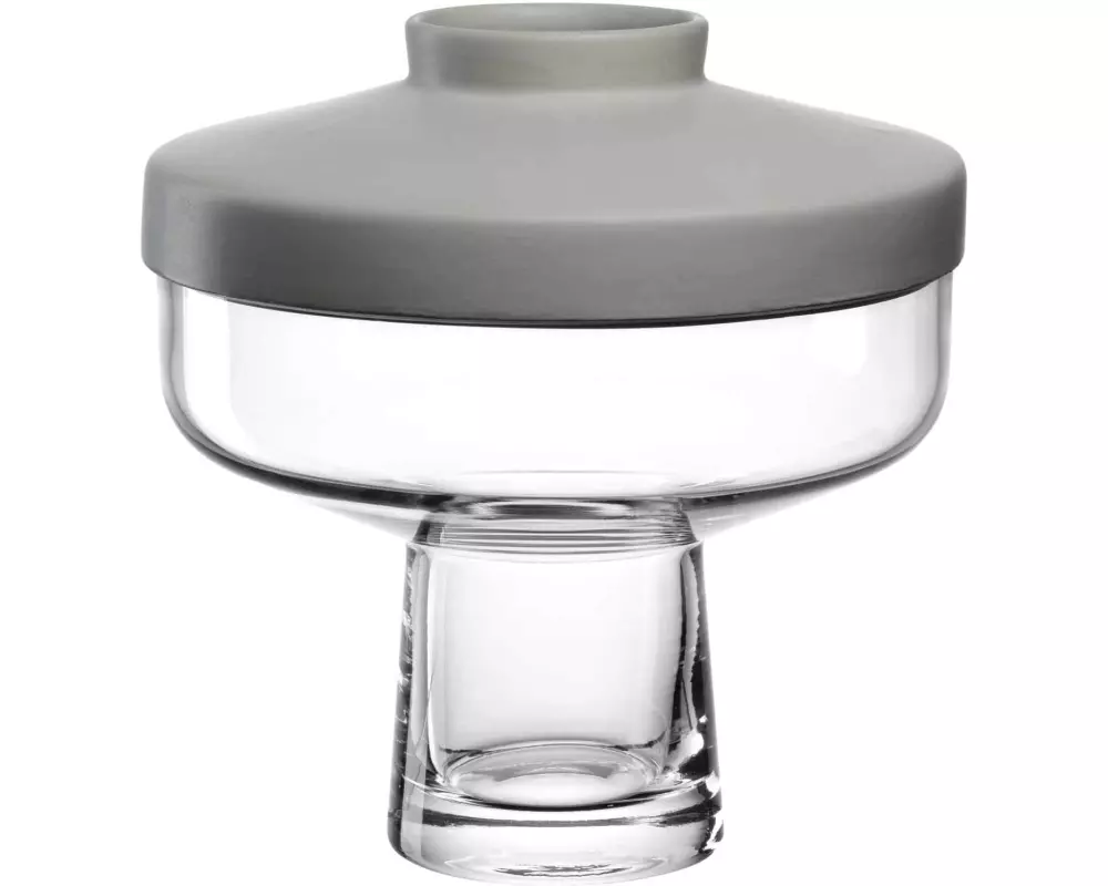 Leonardo Vase + Top Riva 22 cm, Transparent