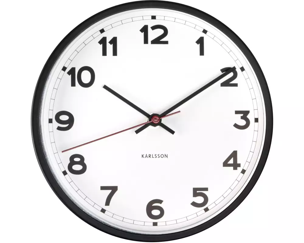 KARLSSON Wanduhr New Classic Small 20 cm, Schwarz/Weiss