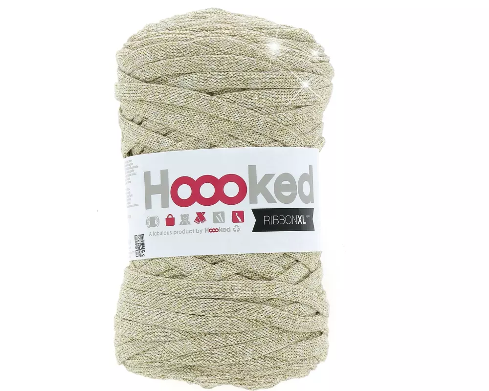 Hoooked Wolle Ribbon XL, Lurex 250 g, Gold