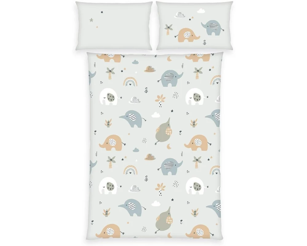 Herding Kinderbettwäsche Elephants, 100 x 135 cm + 40 x 60 cm