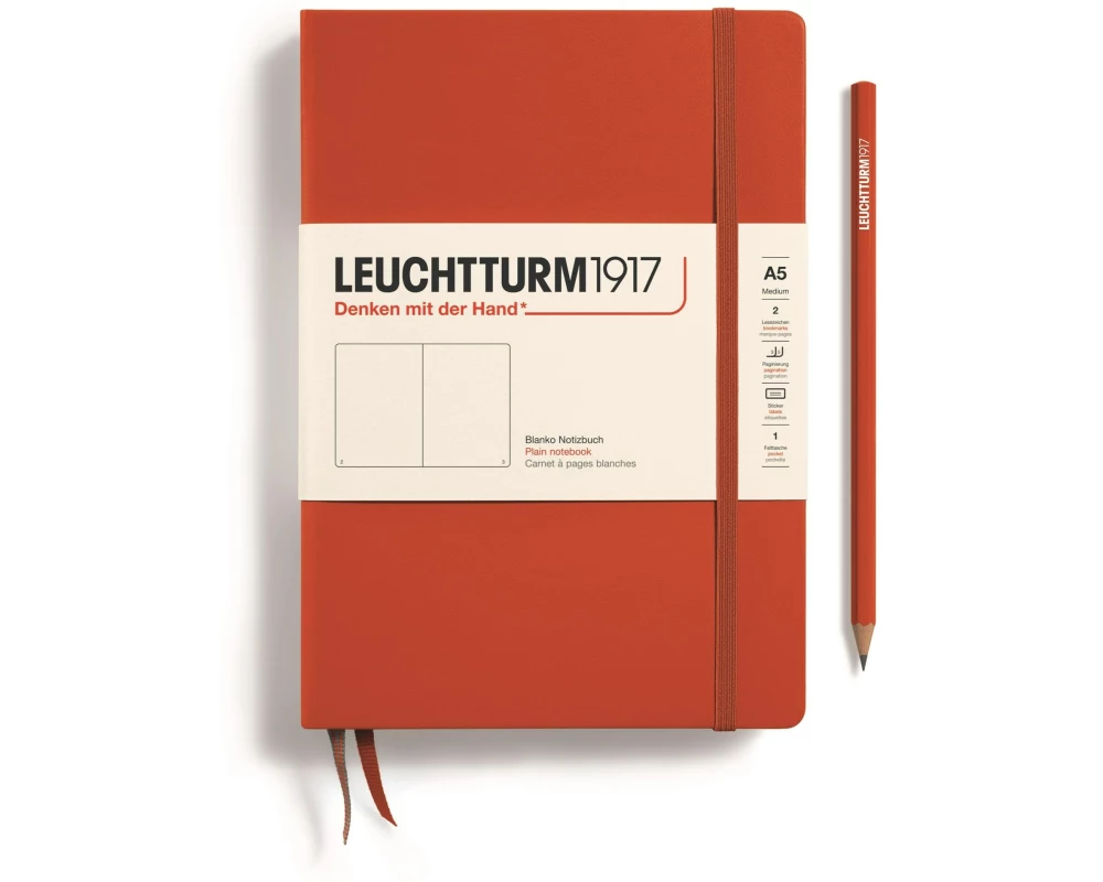 Leuchtturm Notizbuch Medium A5, Blanko, Rot
