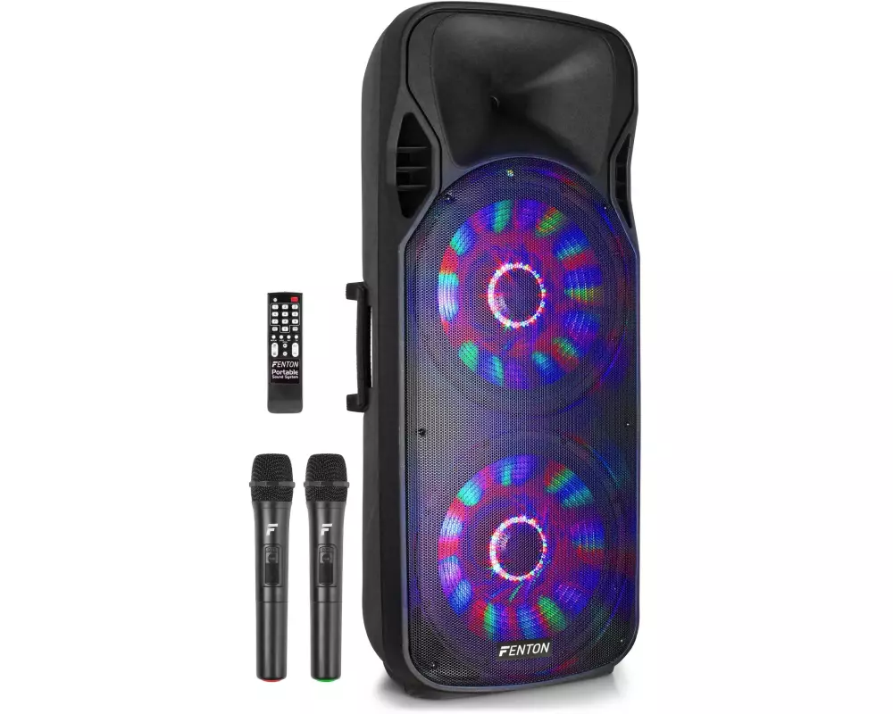 Fenton Lautsprecher FT215LED Aktiv Trolley-Speaker
