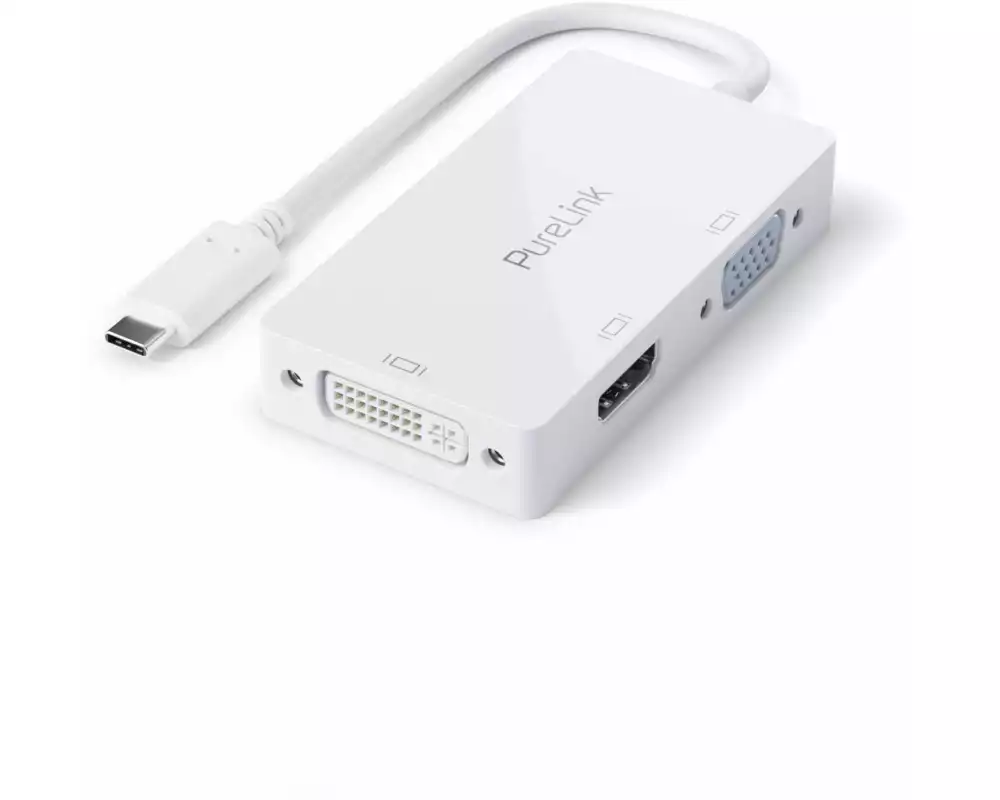 PureLink Multiadapter IS240 USB Type-C - HDMI/DVI/VGA, Weiss