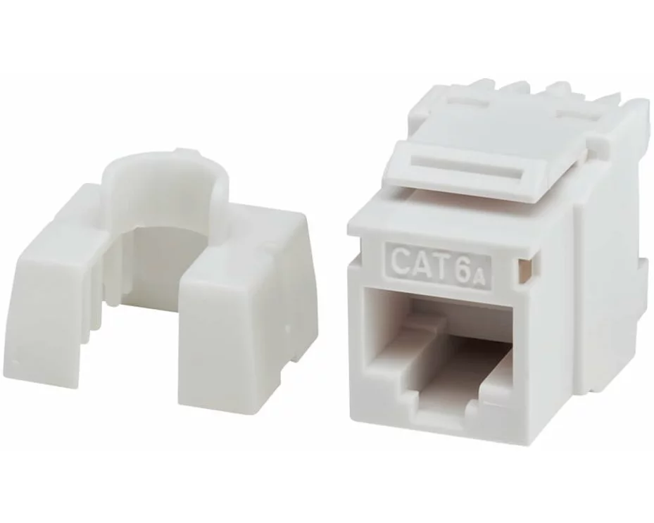 EATON TRIPPLITE Cat6a 110-Style, Punchdown, RJ45 Keystone Jack, White, TAA