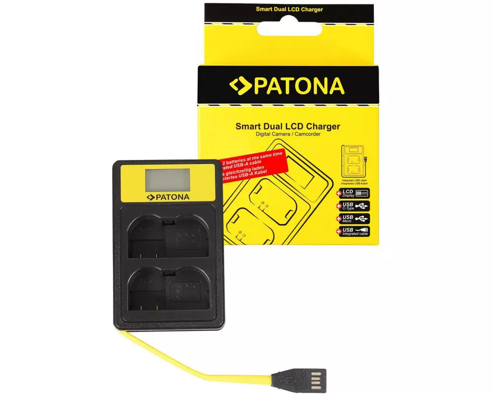 Patona Ladegerät Smart Dual LCD USB Nikon EN-EL15