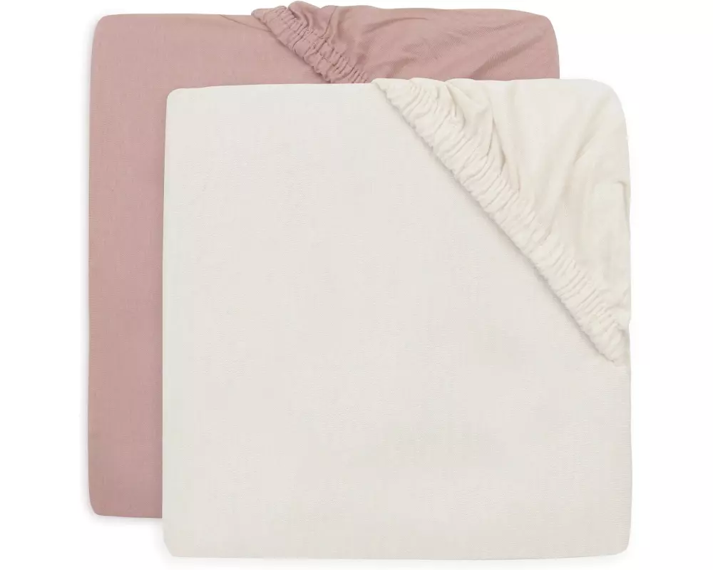 Jollein Fix-Leintuch Jersey 2er Set 40 x 80 cm Rosa/Ivory