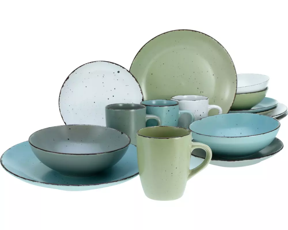 creaTable Teller-Set Grün/Türkis/Weiss
