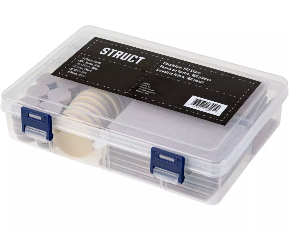 STRUCT Filzgleiter, 162-teilig, Schwarz