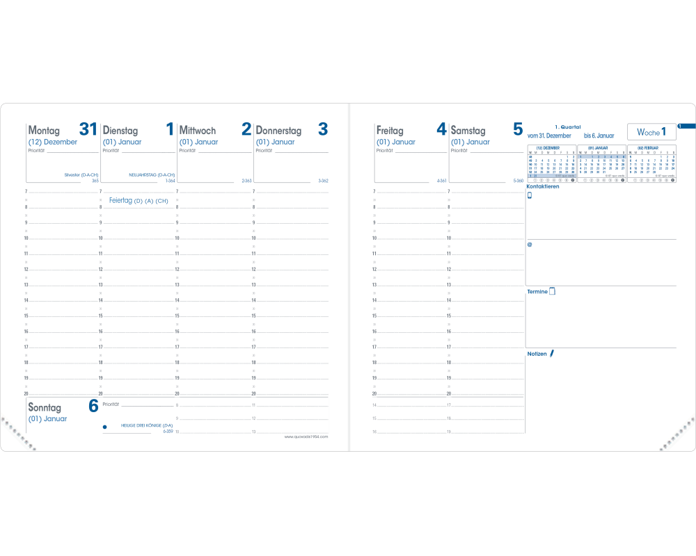 QUO-VADIS Ersatzinhalt+ Executif 2026 014014Q 1W/2S Impala/Club DE 16x16cm